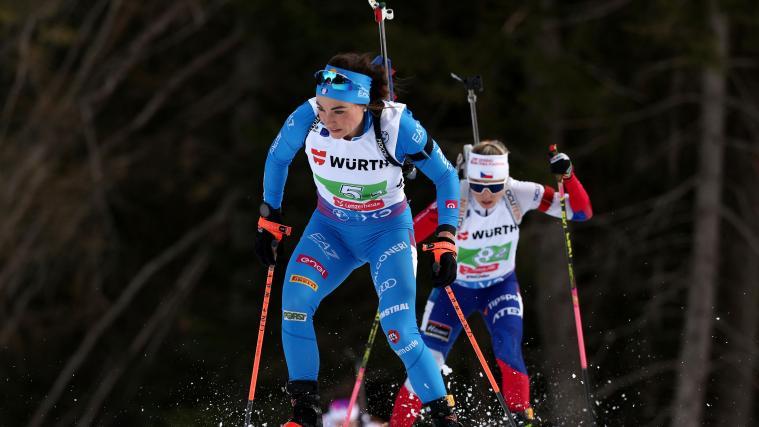 Dorothea Wierer se bat pour sa médaille de championne du monde. © APA/afp / FRANCK FIFE