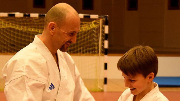Father and son: a picture from earlier days.