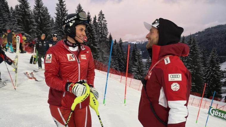 Österreichisches Ski-Ass und ihr Freund.