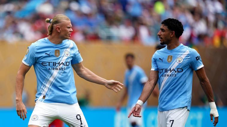 Erling Haaland (à gauche) et Omar Marmoush ont célébré un début de saison réussi pour Manchester City. © ANSA / WILL OLIVER