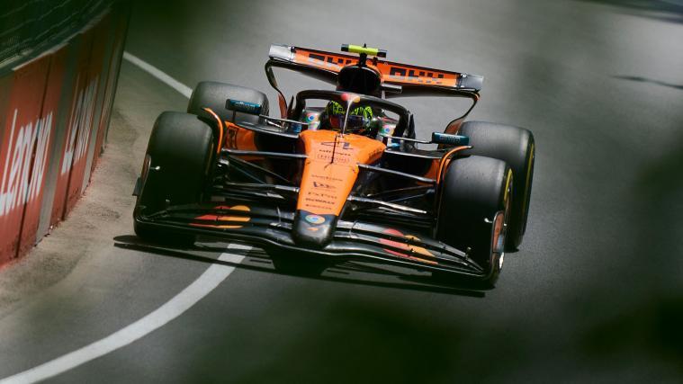 Lando Norris set the fastest time. © APA/afp / GEOFF ROBINS