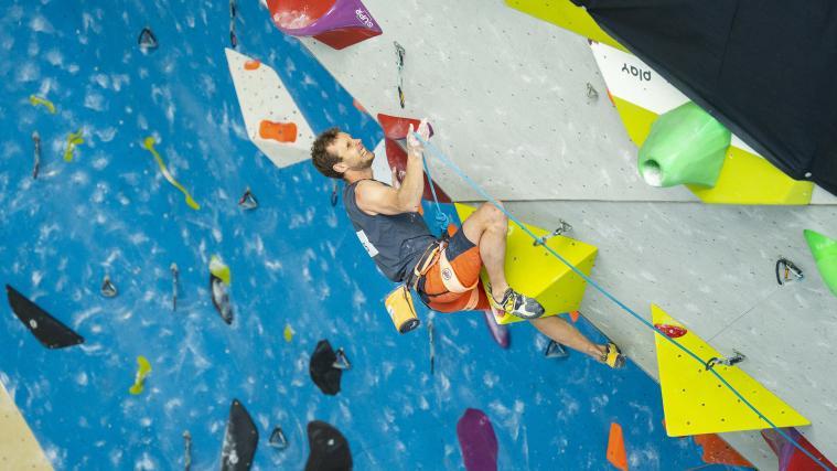 Michael Piccolruaz stand beim Boulder-Weltcup in Innsbruck im Einsatz.