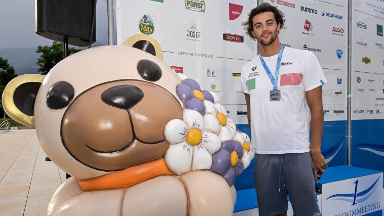 Thomas Ceccon trudelte mit Verspätung beim Cool Swim Meeting in Meran ein. © Giorgio Scala / Giorgio Scala / Deepbluemedia / Insidefoto