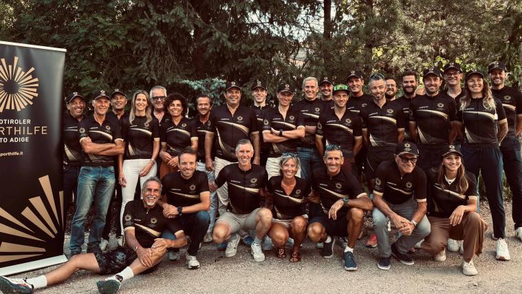 Das Sporthilfe-Team bei der Martona dles Dolomites.