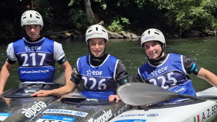 Die SCM-Athleten: Lars Senoner, Sara Furlan, Annika Senoner.