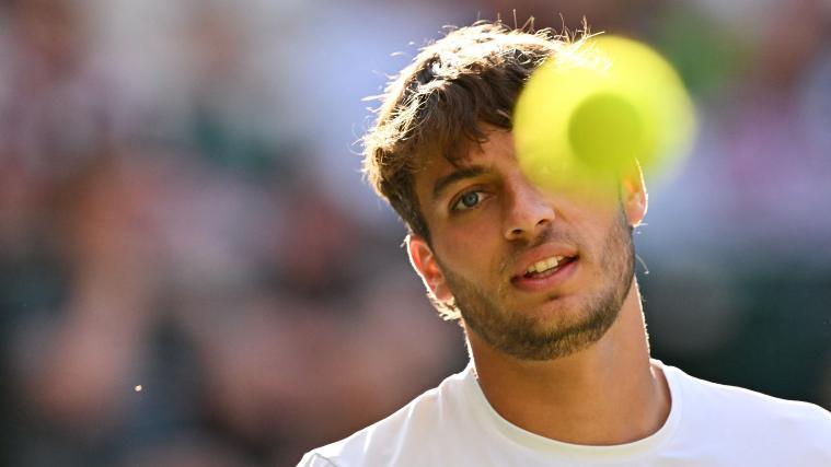Flavio Cobolli a dû s'avouer vaincu face à Novak Djokovic après une rude bataille. © APA/afp / GLYN KIRK