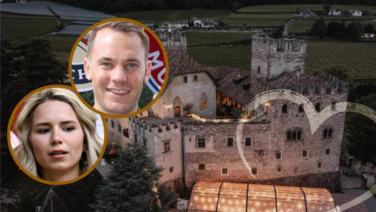 Manuel Neuer and Anika Bissel celebrated at Freudenstein Castle. © Stefan Matzke/ Ina Fassbender/afp/Schloss Freudenstein