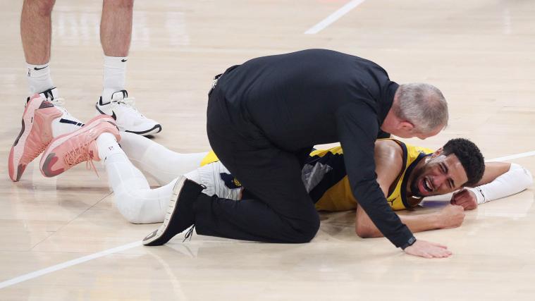 Tyrese Haliburton hatte sich die schwere Verletzung im NBA-Finale zugezogen. © APA / JUSTIN FORD