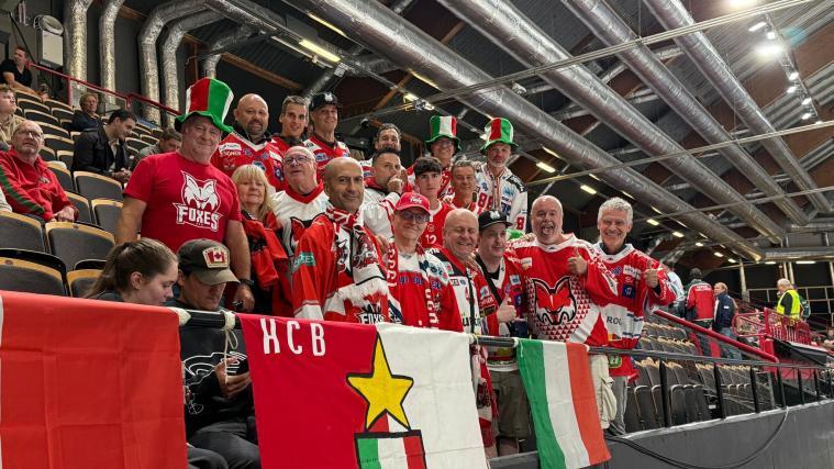 The traveling fans are hoping for the first win. © Social Media / HC Bozen