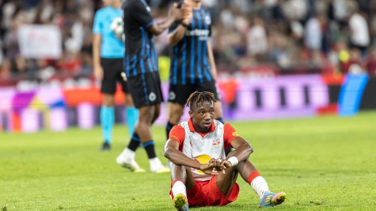 Dorgeles Nene (sitzend) und Co. zogen gegen den FC Brügge den Kürzeren. © APA / EXPA/JOHANN GRODER