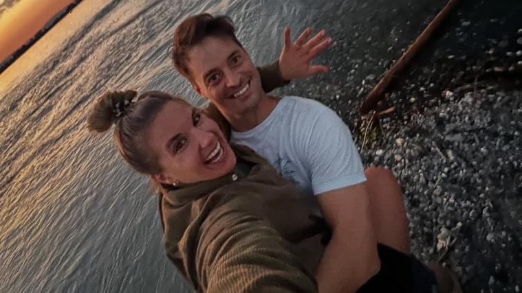 A downhill skier is in love.