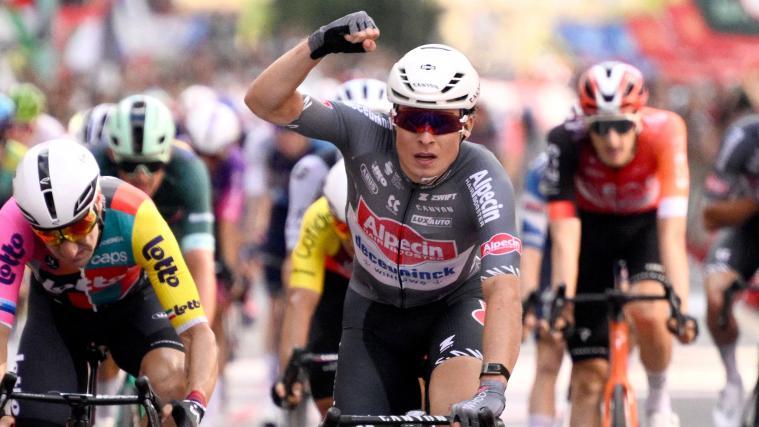 Jasper Philipsen gewann seine zweite Vuelta-Etappe. © APA/afp / JOSEP LAGO