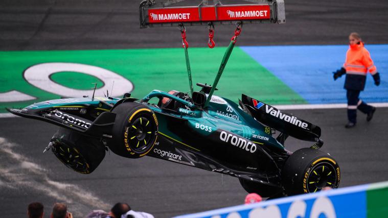 Lance Stroll zerstörte seinen Boliden. © APA/afp / JOHN THYS
