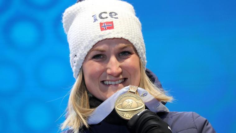 Marte Olsbu Røiseland schlägt ein neues Kapitel auf. © ANSA / ANDREA SOLERO