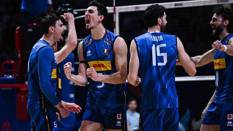 Simone Giannelli (left in the picture with number 6) and Co. made it to the final. © Federvolley