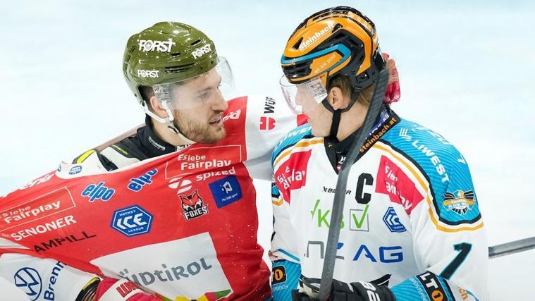Cristiano DiGiacinto (l.) und Brian Lebler  (r.) scheuen wie gewohnt keinen Körperkontakt.
