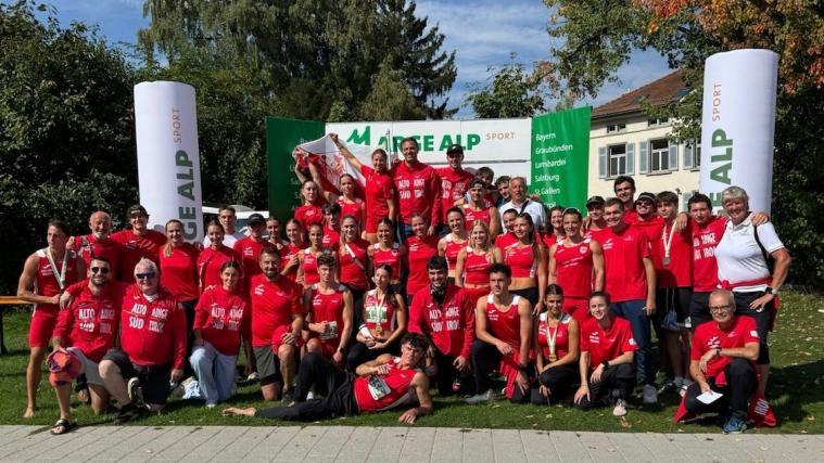 Die erfolgreiche Südtiroler Auswahl beim Vergleichkampf in der Schweiz.