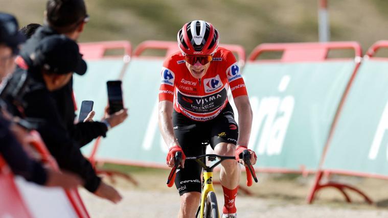 Jonas Vingegaard fuhr alleine über die Ziellinie. © APA/afp / OSCAR DEL POZO