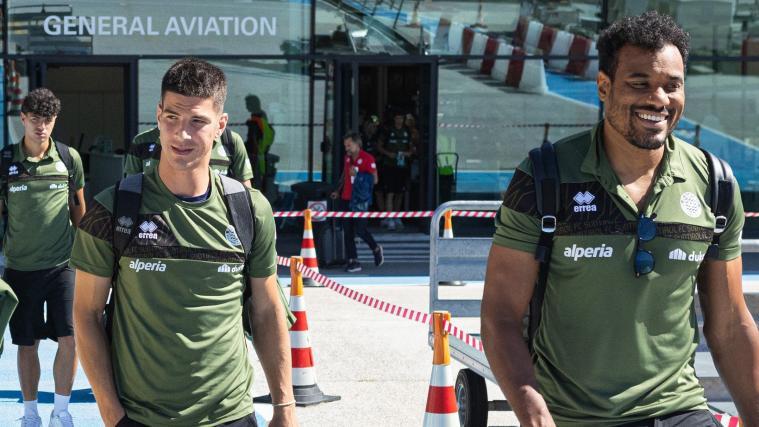 Simone Tronchin (l.) and Raphael Odogwu leave for Pescara on Tuesday.