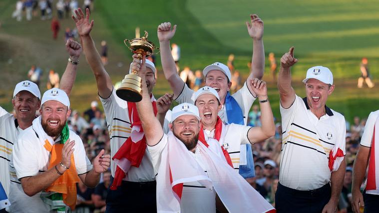 So sehen die Sieger des Ryder Cups aus. © APA / ANDREW REDINGTON