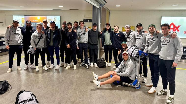 Die Bozner Cracks nach der Ankunft in Nordschweden.