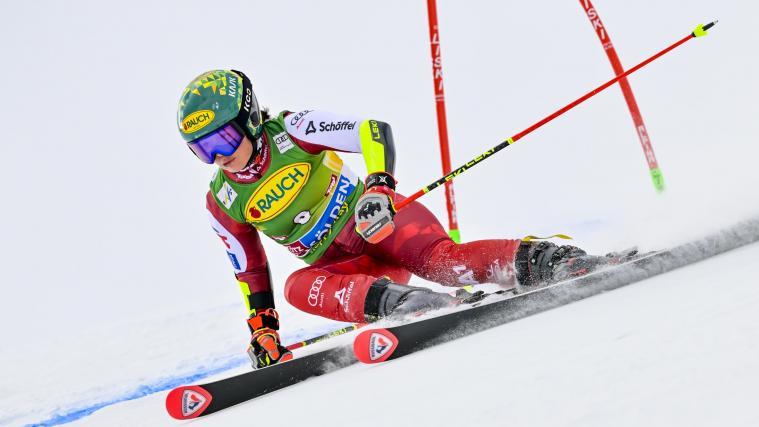 Julia Scheib liegt nach dem ersten Durchgang in Führung. © ANSA / GIAN EHRENZELLER