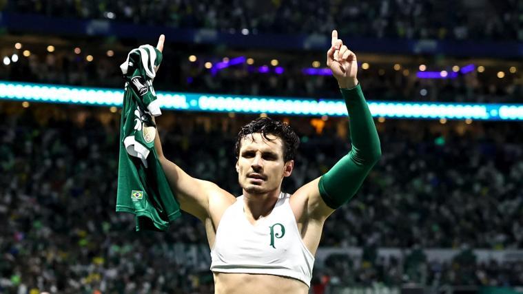 Raphael Veiga (Palmeiras) feiert den Einzug ins Finale. © ANSA / Isaac Fontana