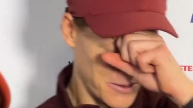 Jannik Sinner's amusing reaction.