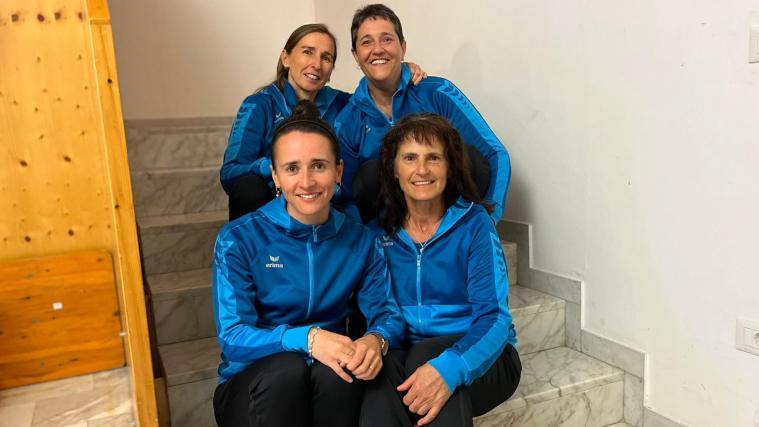 Passeiers Keglerinnen spielen bislang eine ganz starke Saison. Hinten von links Heidi Hofer, Ulrike Königsrainer, vorne von links Doris Libardi und  Renate Federer.