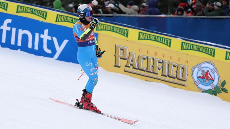 Alex Vinatzer zeigte in Beaver Creek auf. © APA / CHRISTIAN PETERSEN
