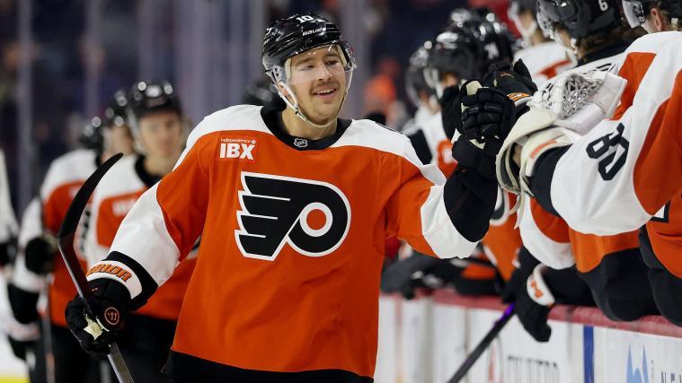 Bobby Brink and the Philadelphia Flyers can celebrate. © APA / EMILEE CHINN