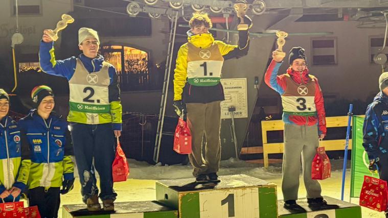Die Top 3 in der U14 des Raiffeisen Grand Prixs. © FISI Südtirol