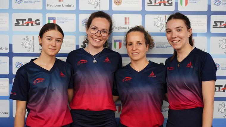 Dieses Quartett spielt für den ASC Auer in der Serie B: V. l. Pauline Kaufmann, Miriam Sattler, Martina Eheim und Greta Pichler.