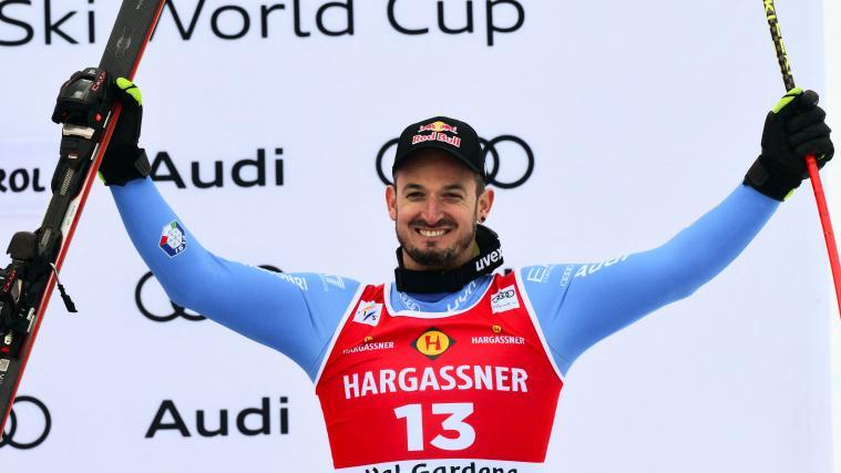 Dominik Paris strahlt nach Platz drei. © APA/afp / STEFANO RELLANDINI