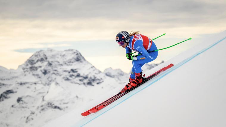 Sofia Goggia zählt zu den Favoritinnen. © APA/afp / FABRICE COFFRINI