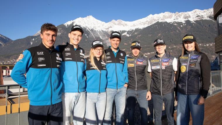 From left to right: Daniel Gruber (ITA), Peter Lambacher (ITA), Daniela Mittermair (ITA), Matthias Pichler (AUT), Nico Edlinger (AUT) and Riccarda Ruetz (AUT). © FIL