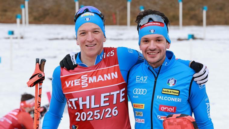 Wiedersehen im Weltcup: Christoph Pircher  (l.) und Tommaso Giacomel kennen sich von früher. © Pierre TEYSSOT