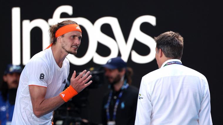Alexander Zverev beschwerte sich lautstark beim Schiedsrichter. © APA/afp / MARTIN KEEP