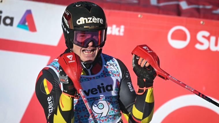 Armand Marchant won the European Cup slalom in Crans Montana. © APA/afp / FABRICE COFFRINI