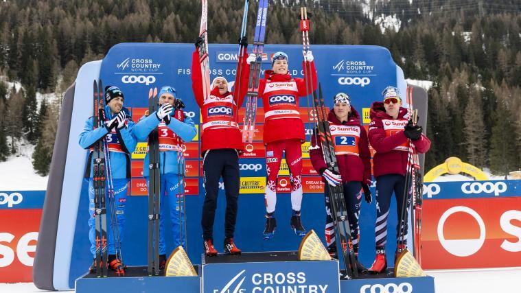 Das Podest bei den Herren mit Italien, Norwegen und den USA. © ANSA / SALVATORE DI NOLFI