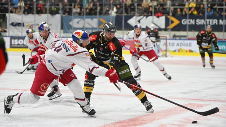 Der HC Pustertal (in schwarz-gelb) überraschte gegen Salzburg erneut. © HCP/Iwan Foppa
