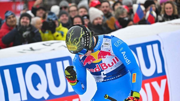 Ein wilder Hund: Giovanni Franzoni gewann die Abfahrt in Kitzbühel. © APA/afp / JOE KLAMAR