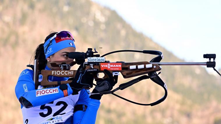Lisa Vittozzi hat eine hervorragende Ausgangsposition. © APA/afp / TOBIAS SCHWARZ