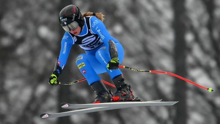 Sara Allemand feierte ihren zweiten Europacup-Sieg innerhalb weniger Tage. © APA/afp / MARCO BERTORELLO