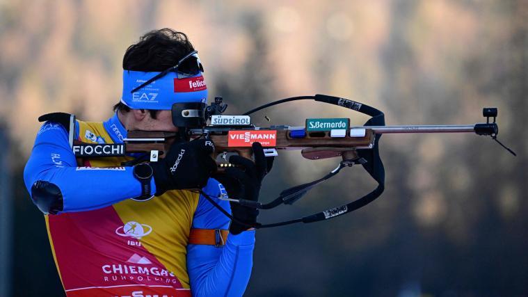 Tommaso Giacomel greift im Sprint an. © APA/afp / TOBIAS SCHWARZ