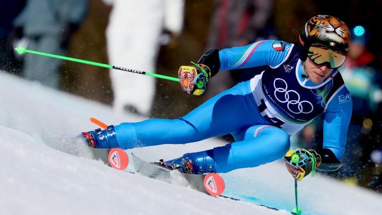 Federica Brignone liegt nach Durchgang eins in Führung. © ANSA / ANDREA SOLERO