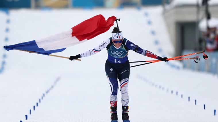 Frankreich hat die Goldmedaille in der Damen-Staffel erobert. © APA/afp / FRANCK FIFE