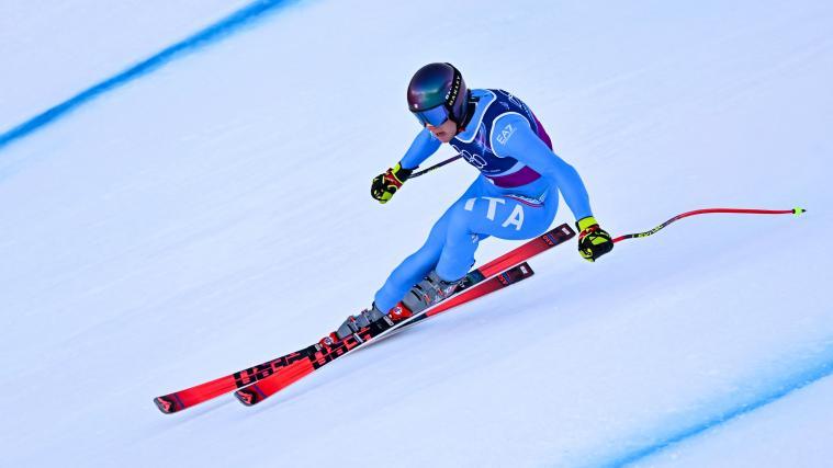 Giovanni Franzoni stellte die Bestzeit in der Abfahrt auf. © APA/afp / FABRICE COFFRINI