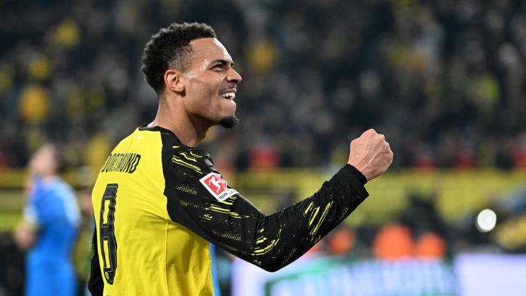 Großer Jubel bei Dortmund und Felix Nmecha. © APA/afp / UWE KRAFT