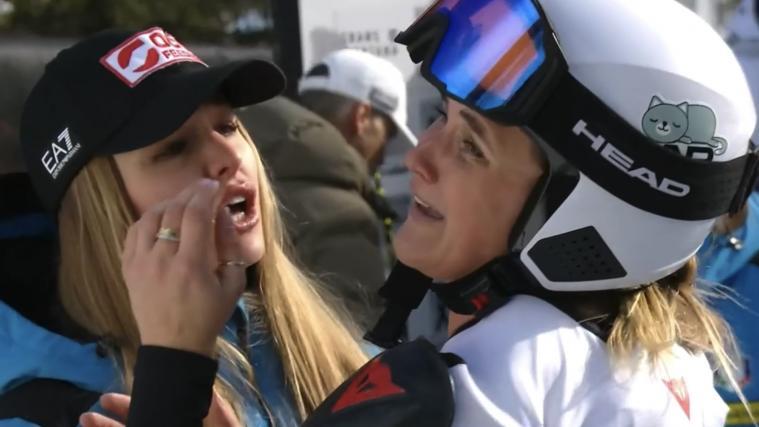Laura Pirovano (rechts) wurde von Roberta Melesi (links) getröstet. © Screenshot